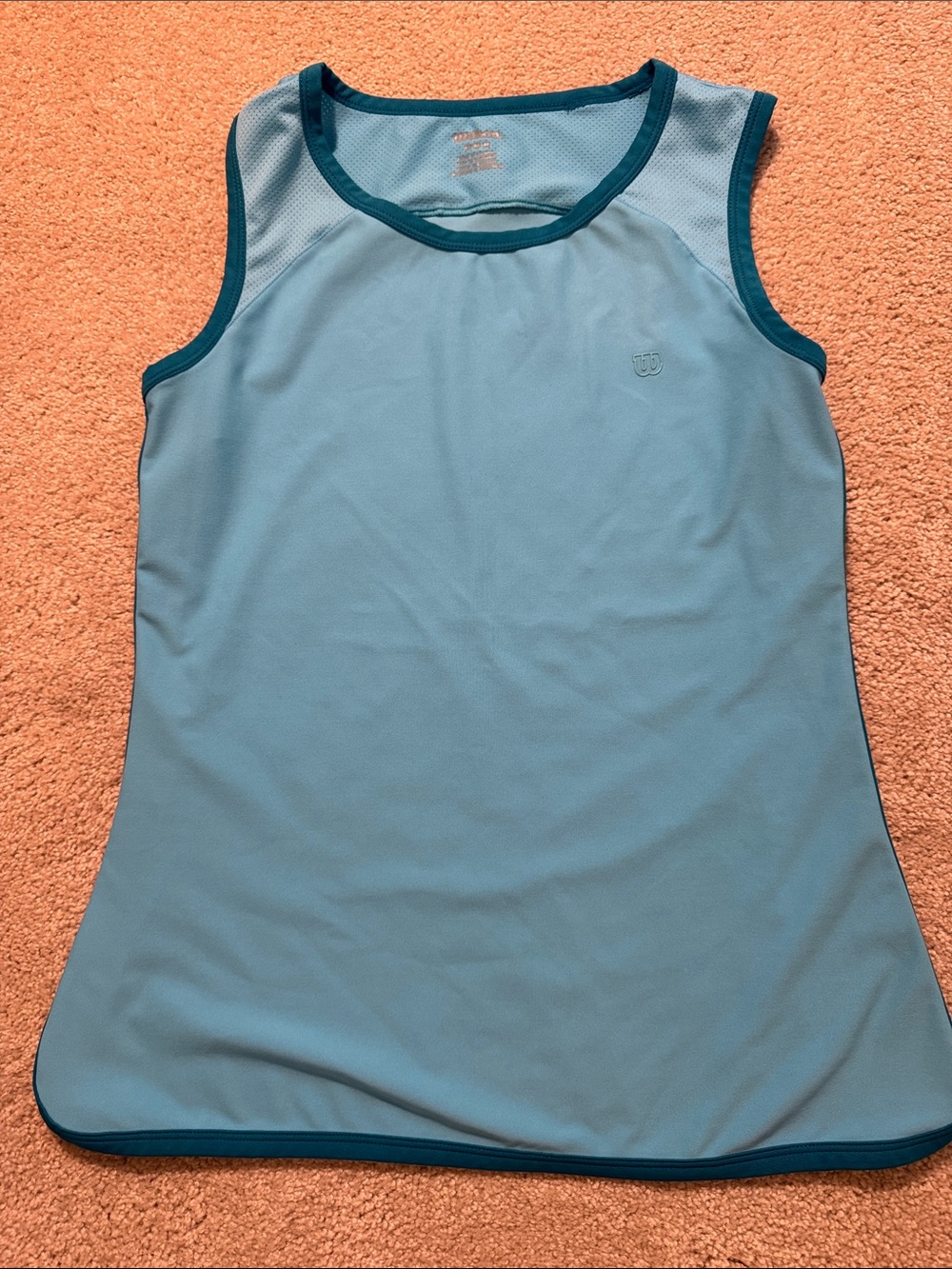Wilson Women's Tennis Light Blue Tank Top with Teal Trim Size M